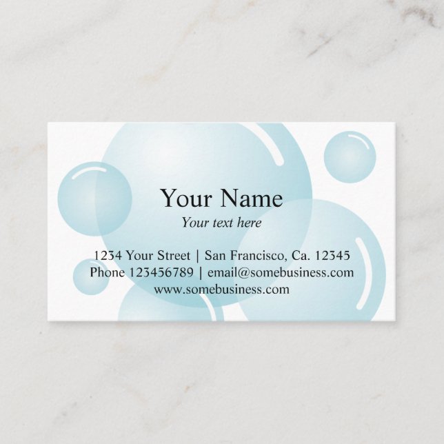 Cleaning business card template | Soap bubbles (Front)