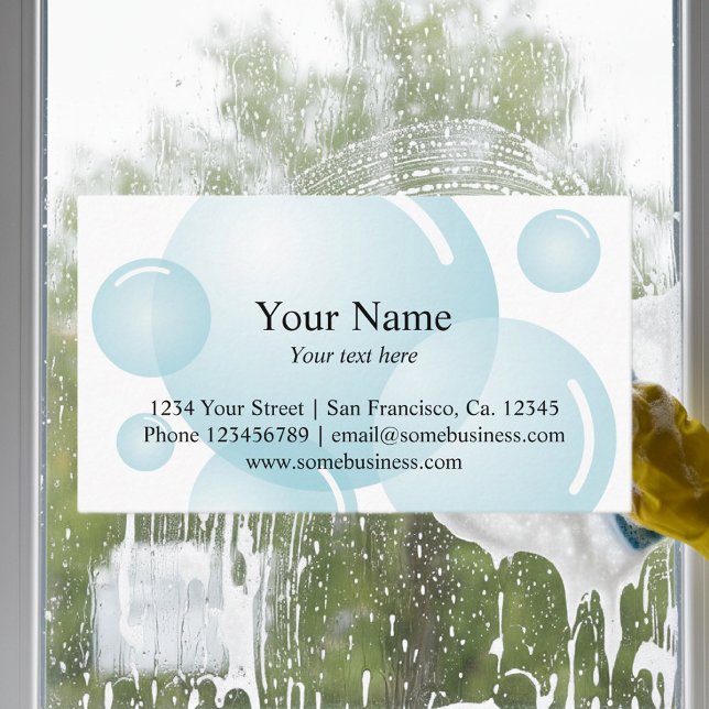 Cleaning business card template | Soap bubbles (cleaning business card)