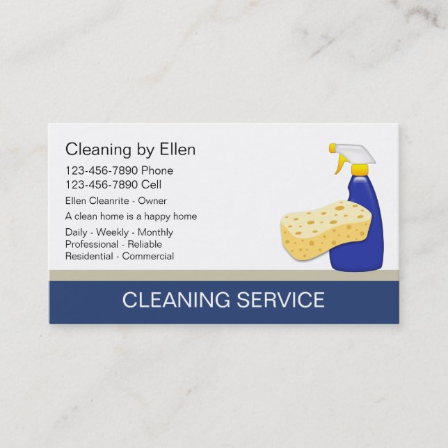 Cleaning Business Cards (Front)
