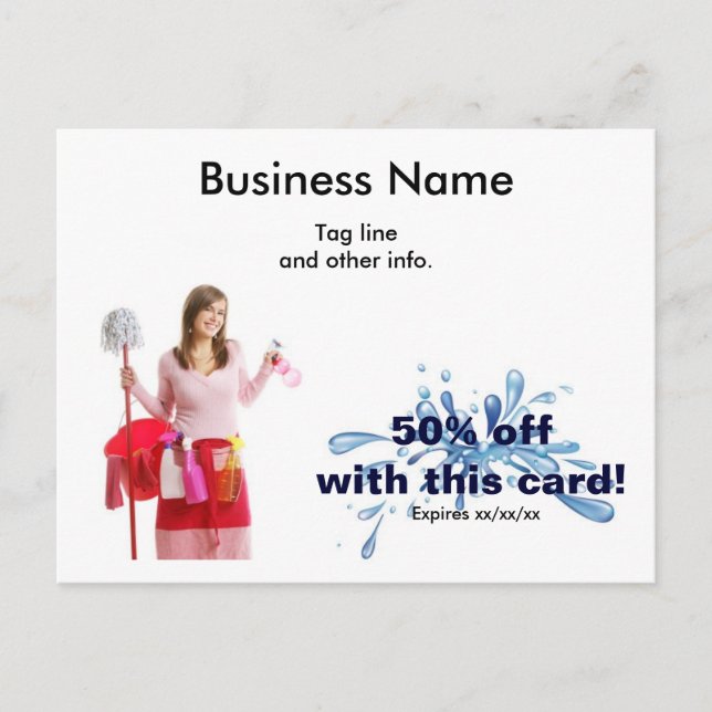 Cleaning Business postcard (Front)