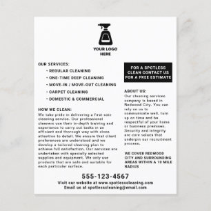 Cleaning Company Add Your Logo Black Text Flyer