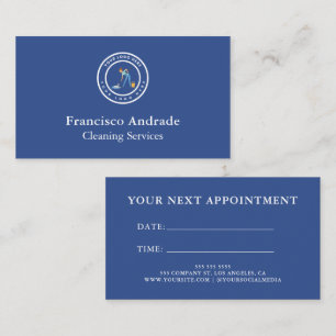 Cleaning Company   Custom Logo Cleaning Service Appointment Card