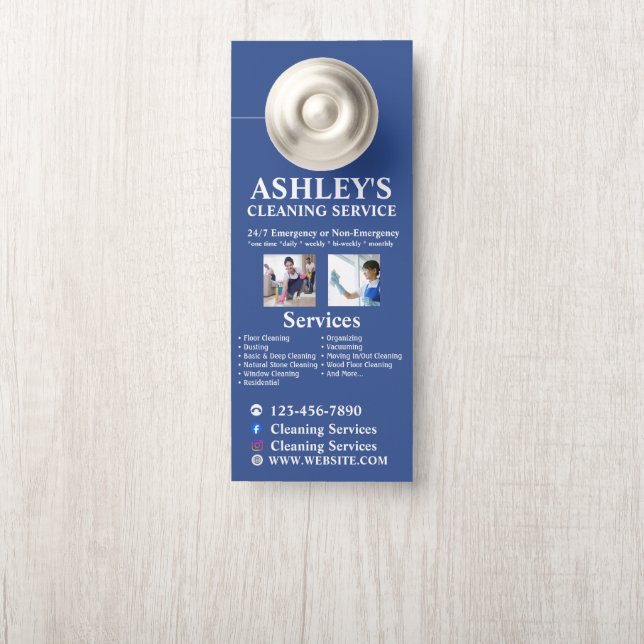 Cleaning Company | Custom Logo Cleaning Service Door Hanger (On Knob)