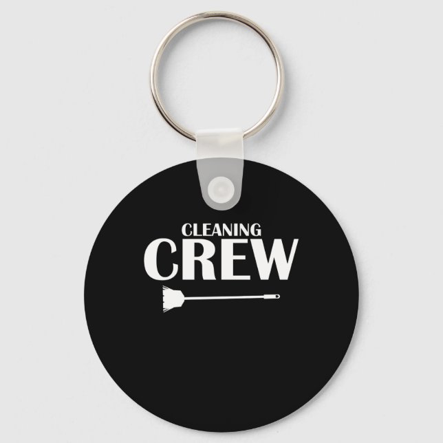 Cleaning Crew Housekeeper Housekeeping Cleaner Gra Keychain (Front)