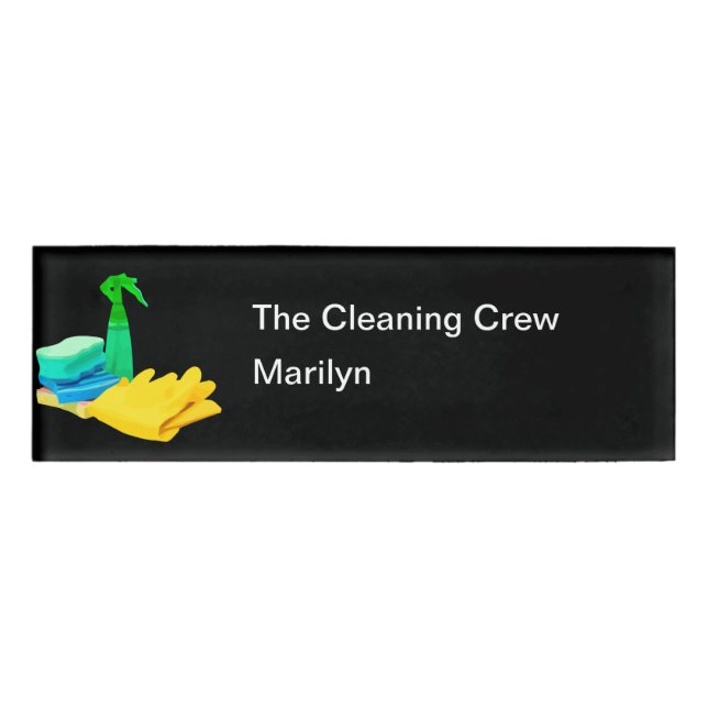 Cleaning Crew Staff Budget Friendly Name Tag (Front)