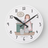 Cleaning Day Country Wall Clock