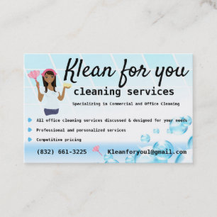 Cleaning For You Company White Tiles Bubbles Business Card
