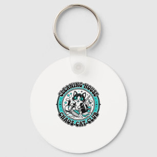 Cleaning House Chaos Cat Pet Lover Shirt Art - Cle Keychain