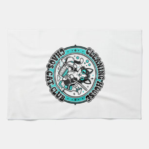 Cleaning House Chaos Cat Pet Lover Shirt Art - Cle Kitchen Towel