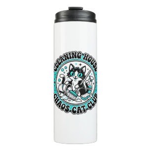 Cleaning House Chaos Cat Pet Lover Shirt Art - Cle Thermal Tumbler