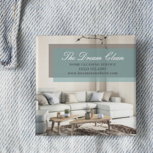 Cleaning House Clean Service Modern 2 Inch Square Button