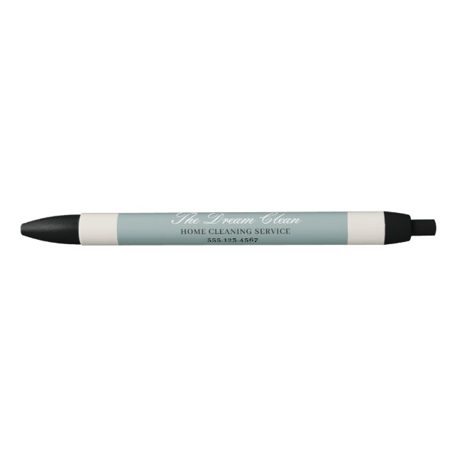 Cleaning House Clean Service Modern Black Ink Pen (Front)