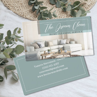 Cleaning House Clean Service Modern Business Card