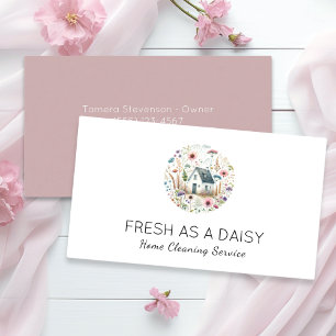 Cleaning House Clean Service Modern Business Card