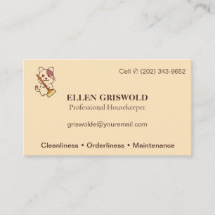 Cleaning Housekeeper Basic Matte Business Card