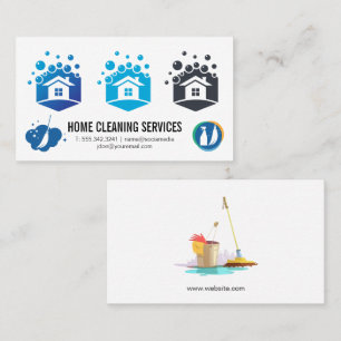 Cleaning Icons  Business Card