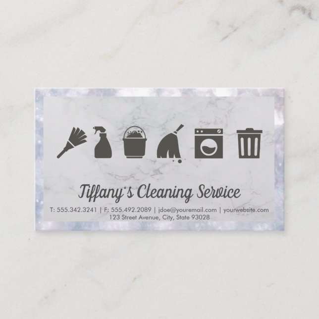Cleaning Icons | Business Card (Front)