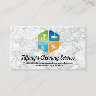 Cleaning Icons   Sparkle   Marble Business Card