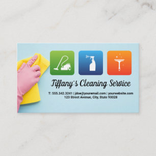 Cleaning Icons   Worker Wiping Mess Business Card