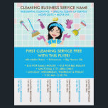 Cleaning Janitorial Tickets Advertising Maid Girl Flyer<br><div class="desc">Cleaning Janitorial Tickets Advertising Maid Girl</div>