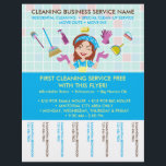 Cleaning Janitorial Tickets Advertising Maid Lady Flyer<br><div class="desc">Cleaning Janitorial Tickets Advertising Maid Lady</div>