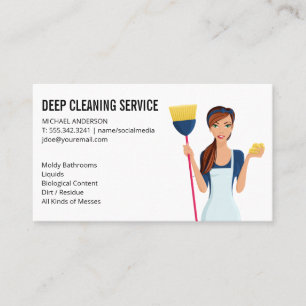 Cleaning Lady   House Keeping Services Business Card