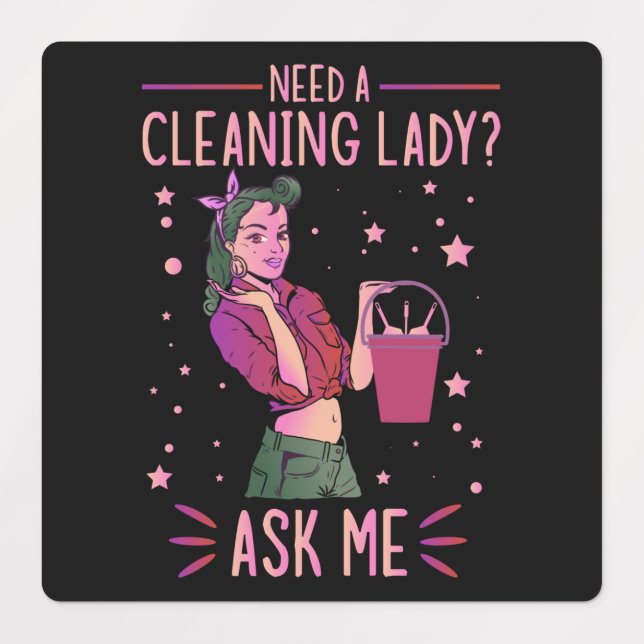 Cleaning Lady Housekeeper Housekeeping Cleaner Gra (Design 1)