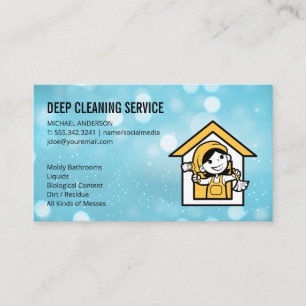 Cleaning Lady Logo   Cleaning Service  Business Card
