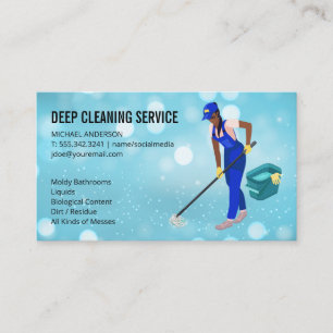 Cleaning Lady Mopping   Cleaning Services Icons Business Card