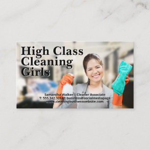 Cleaning Lady Smiling  Business Card