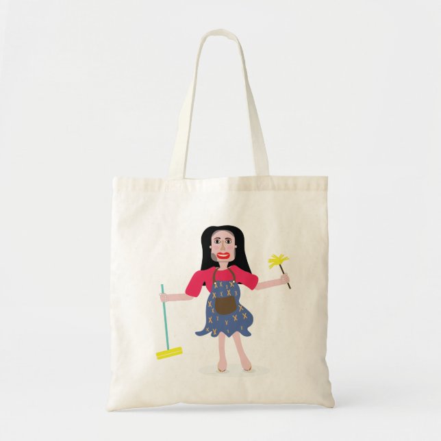 cleaning lady tote bag (Front)