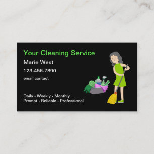 Cleaning Maid Service Business Cards