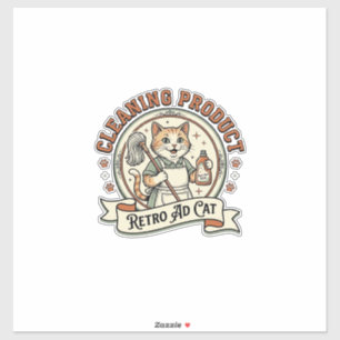 Cleaning Product Retro Ad Cat Cleaning Product Ret