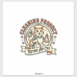 Cleaning Product Retro Ad Cat Cleaning Product Ret
