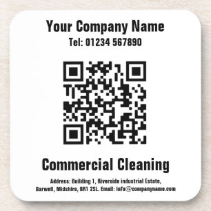 Cleaning QR Code Design Coaster