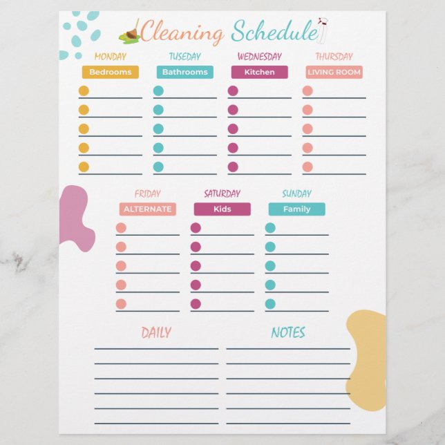 Cleaning Schedule Letterhead (Front)
