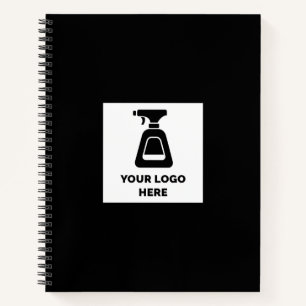Cleaning Service Add Your Logo Black Notebook