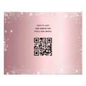 Cleaning service blush pink silver glitter dust QR Flyer (Back)