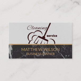 Cleaning Service   Broom  Business Card