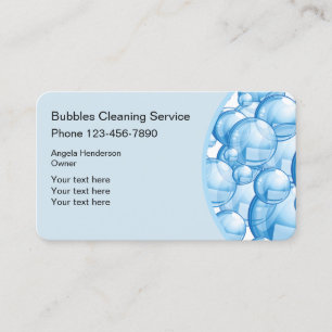 Cleaning Service Bubbles Design Business Card