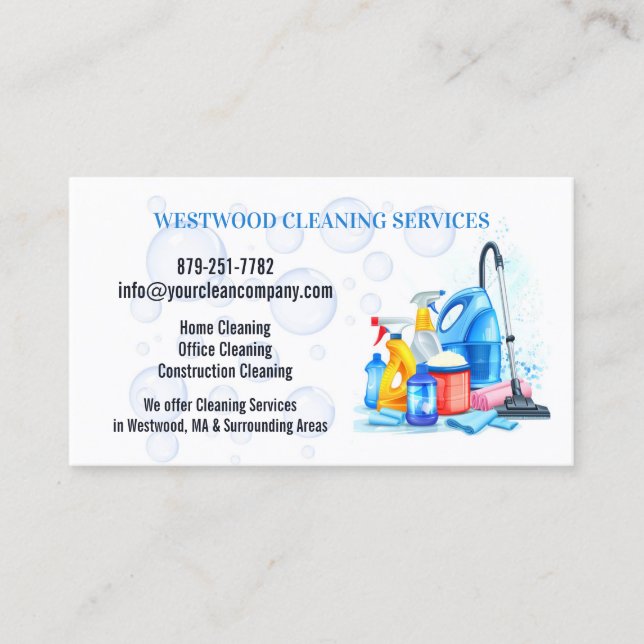 Cleaning Service Business Card (Front)