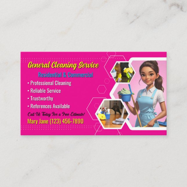 Cleaning Service Business Card (Front)