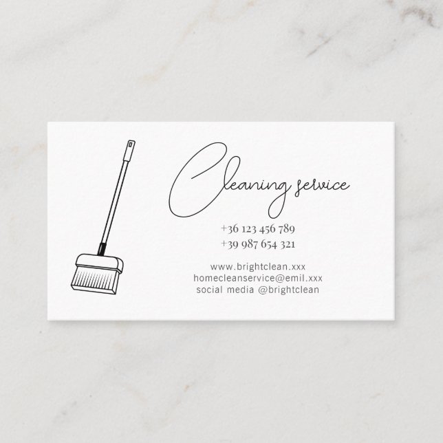 Cleaning Service Business Card (Front)