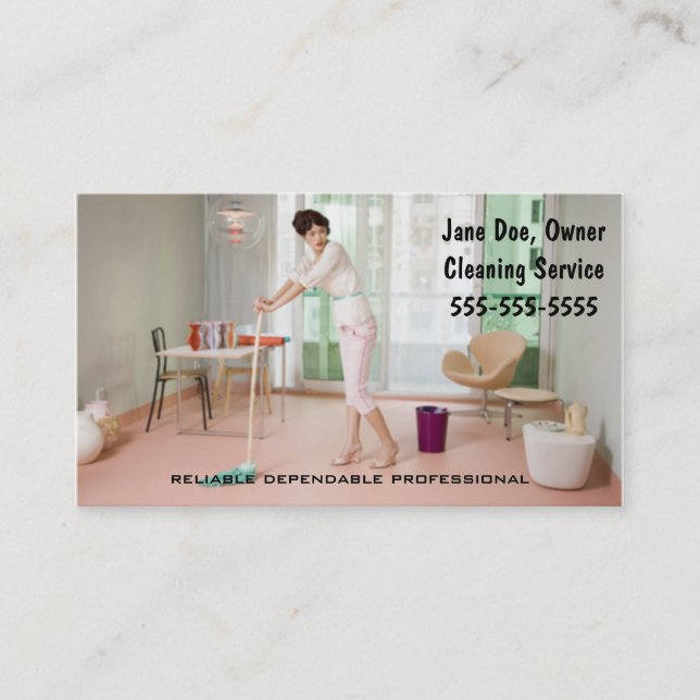 Cleaning Service Business Card (Front)