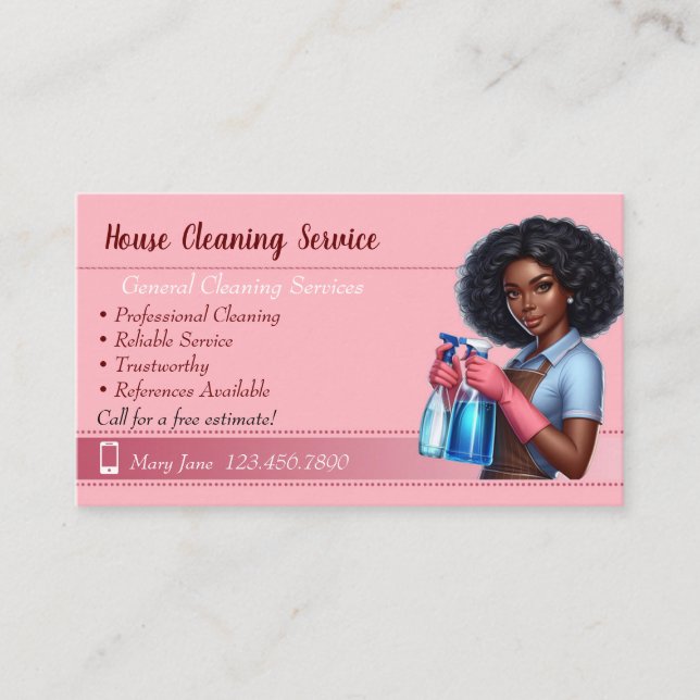 Cleaning Service Business Cards (Front)