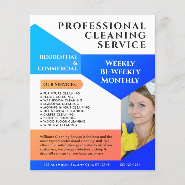 Cleaning Service Business Modern Custom Flyer (Front)