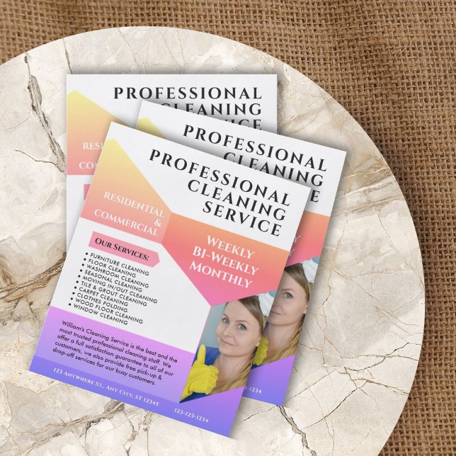 Cleaning Service Business Modern Custom Flyer (Creator Uploaded)