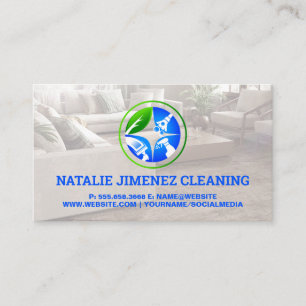 Cleaning Service   Clean Home Modern Living Room Business Card