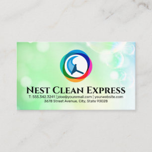 Cleaning Service Express   Soap Bubble Business Card