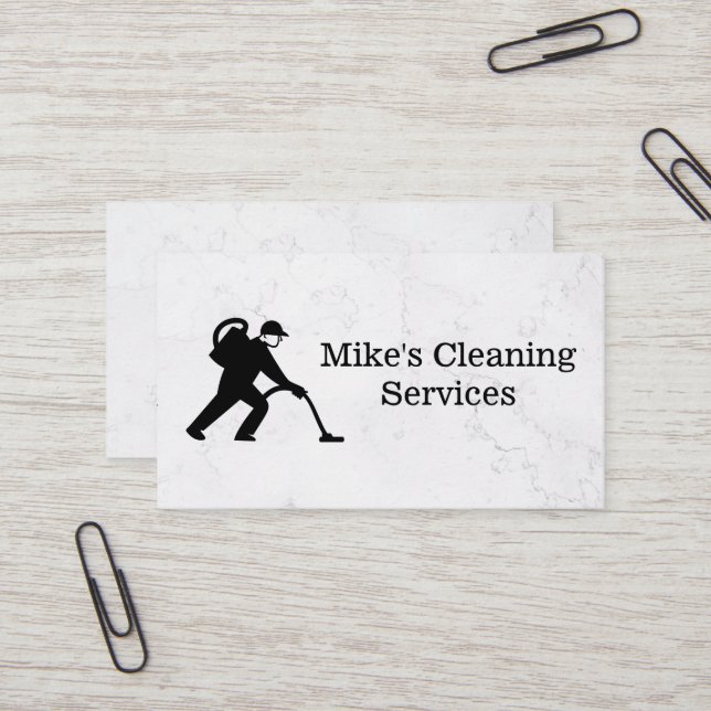 Cleaning Service | Floor Cleaner Logo Business Card (Front/Back In Situ)